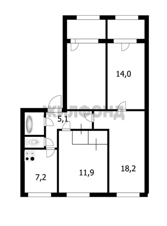 
  Продается 3-комн. квартира, 61 м², Зорге ул, д. 133
. Фото 2.
