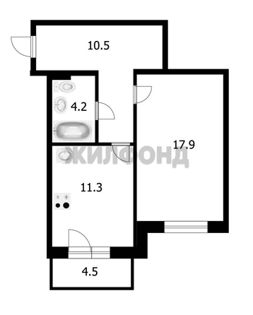 
  Продается 1-комн. квартира, 43.9 м², ЖК Фламинго, дом 5
. Фото 1.