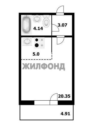
  Продается студия, 32.7 м², Виталия Потылицына ул, д. 9/4
. Фото 12.
