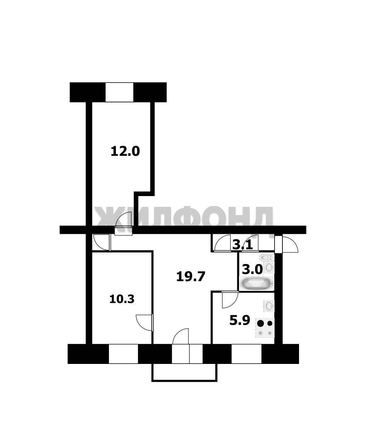 
  Продается 3-комн. квартира, 54.7 м², Народная ул, д. 40
. Фото 48.