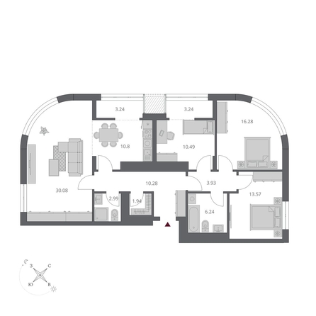 
  Продается 4-комн. квартира 113.06 м², в ЖК Беринг, дом 3. Фото 1.