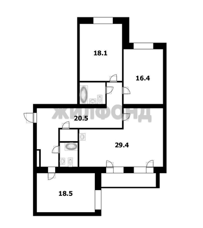 
  Продается 4-комн. квартира, 117 м², Владимировская ул, д. 21
. Фото 14.