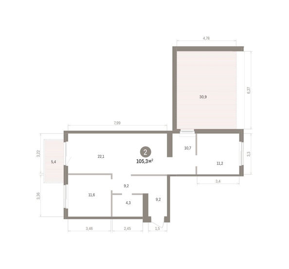 
  Продается 2-комн. квартира 105.31 м², в ЖК Пшеница, дом 5.2. Фото 2.