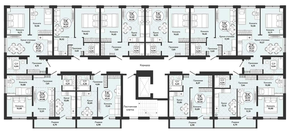 
  Продается 1-комн. квартира, 44.31 м², ЖК Одоевский, дом 4
. Фото 1.