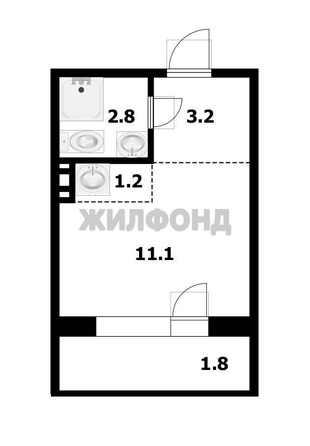 
  Продается студия 18 м², в ЖК Чистая Слобода, дом 32. Фото 15.