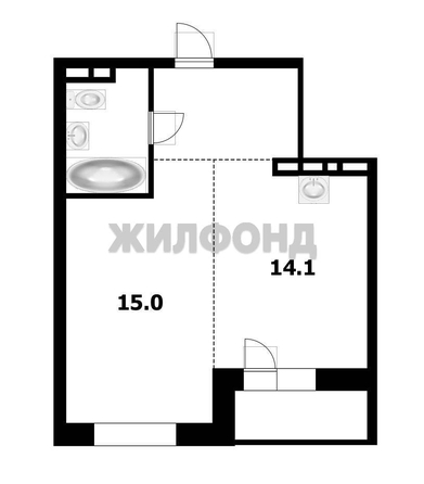 
  Продается 2-комн. квартира, 38.8 м², ЖК Воздух, дом 3
. Фото 2.