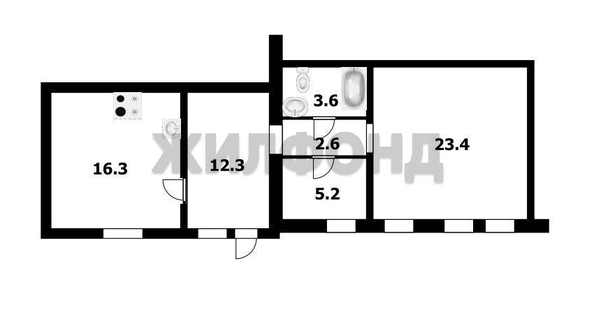 
  Продается 3-комн. квартира, 63.4 м², Титова ул, д. 1
. Фото 26.