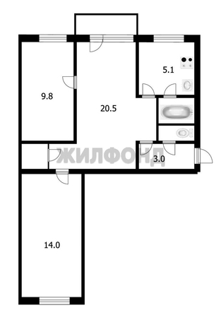 
  Продается 3-комн. квартира 55.8 м². Фото 5.
