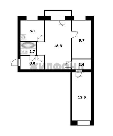 
  Продается 3-комн. квартира, 55.7 м², Геодезическая ул, д. 17
. Фото 11.