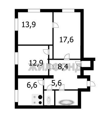 
  Продается 3-комн. квартира, 72.4 м², Богдана Хмельницкого ул, д. 44
. Фото 1.