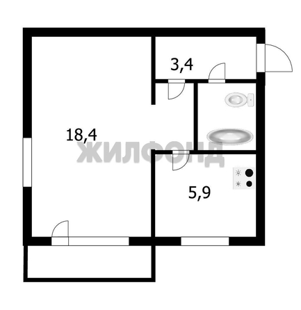 
  Продается 1-комн. квартира, 30 м², Первомайская ул, д. 124
. Фото 6.