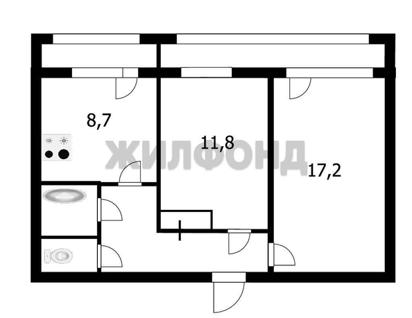 
  Продается 2-комн. квартира, 50.2 м², Медкадры ул, д. 8
. Фото 12.