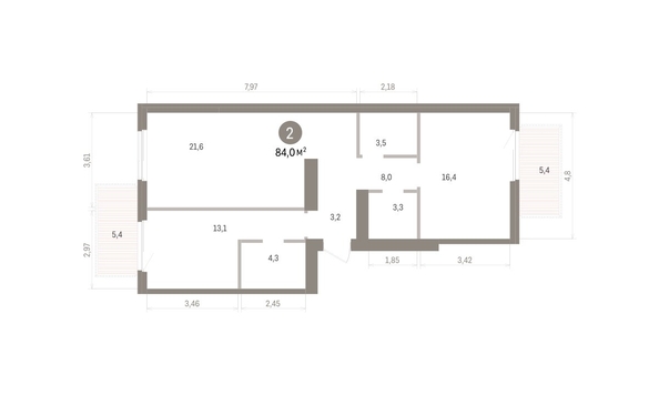 
  Продается 1-комн. квартира, 83.95 м², ЖК Пшеница, дом 5.2
. Фото 1.