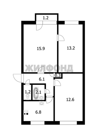 
  Продается 3-комн. квартира 57.8 м². Фото 33.