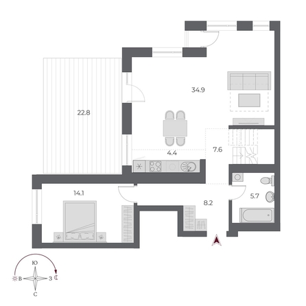 
  Продается 4-комн. квартира 166.1 м², в ЖК ОСКАР, дом 1. Фото 1.