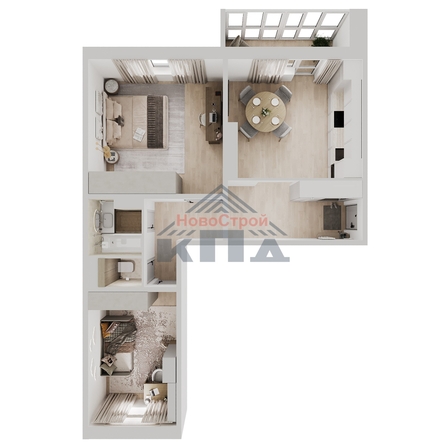 
  Продается 2-комн. квартира 66.41 м², в ЖК Два поэта. Фото 1.
