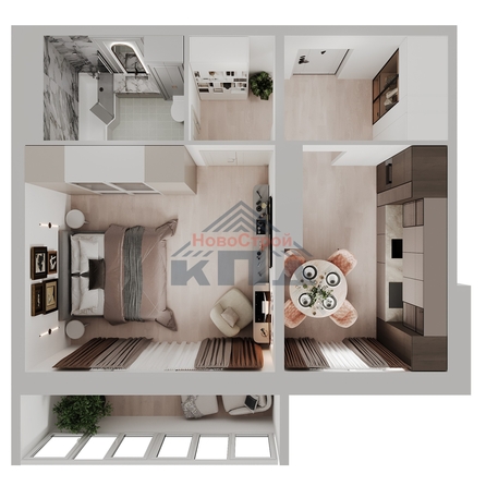 
  Продается 1-комн. квартира 42.7 м², в ЖК Два поэта. Фото 1.