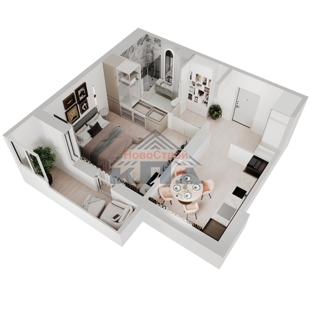 
  Продается 1-комн. квартира 42.7 м², в ЖК Два поэта. Фото 2.