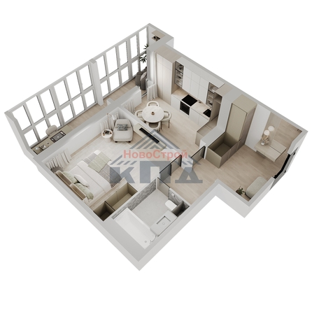 
  Продается 1-комн. квартира 48.27 м², в ЖК Два поэта. Фото 3.