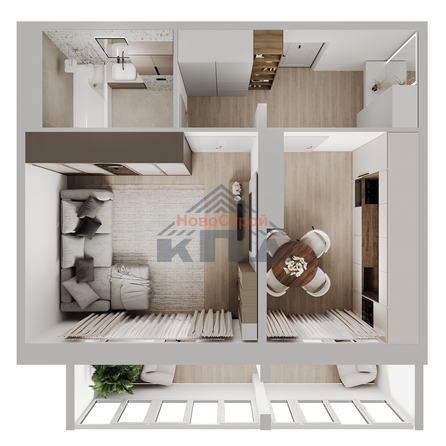 
  Продается 1-комн. квартира 43.66 м², в ЖК Два поэта. Фото 1.