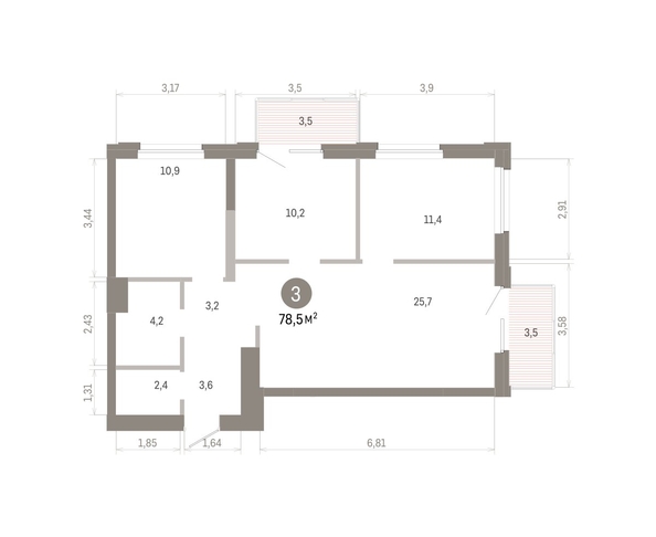 
  Продается 3-комн. квартира 78.5 м², в ЖК Город на озере. Фото 1.