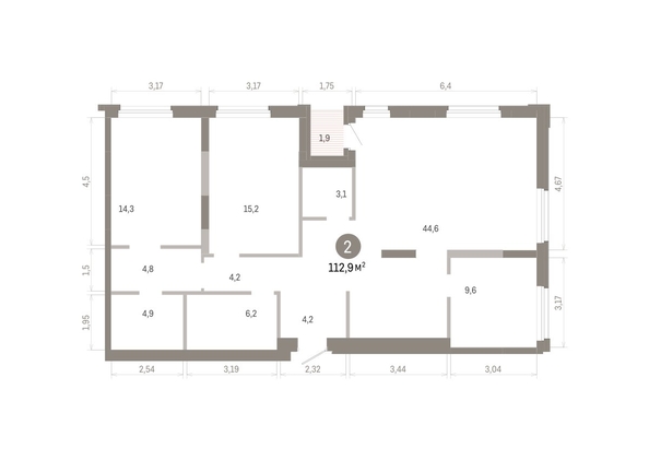 
  Продается 2-комн. квартира 112.92 м², в ЖК Город на озере. Фото 2.