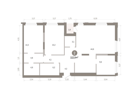 
  Продается 2-комн. квартира 112.9 м², в ЖК Город на озере. Фото 1.