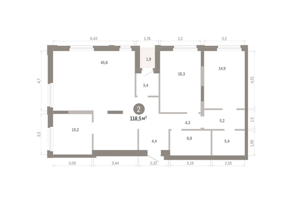 
  Продается 2-комн. квартира 118.46 м², в ЖК Город на озере. Фото 2.