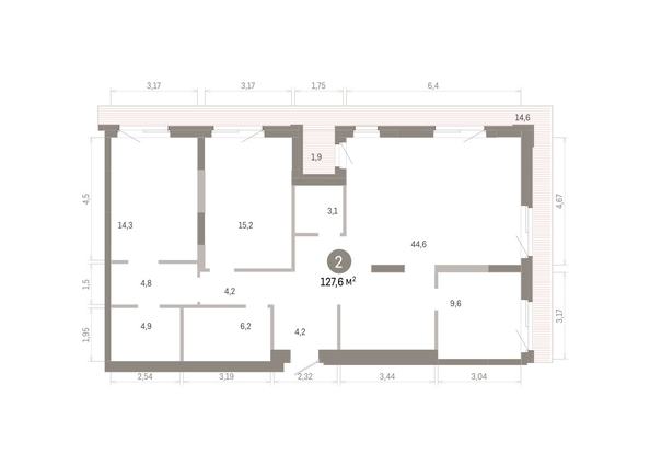
  Продается 2-комн. квартира 127.55 м², в ЖК Город на озере. Фото 1.