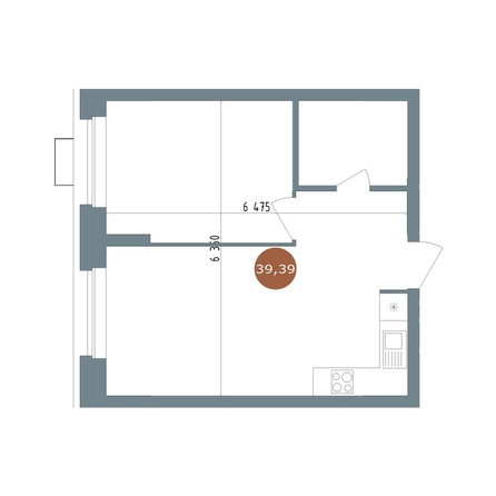 
  Продается 1-комн. квартира 39.39 м², в ЖК 19/56 Кварталы Телецентра, сек 3. Фото 1.