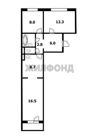 
  Продается 3-комн. квартира 58.7 м². Фото 1.