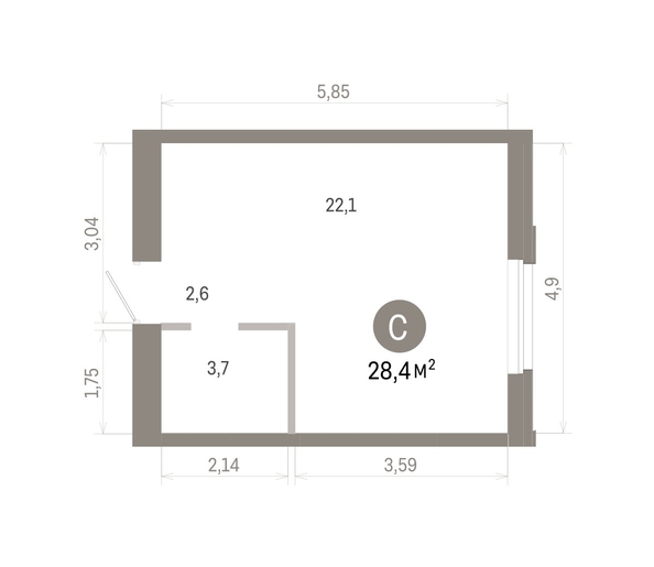 
  Продается студия 28.44 м², в ЖК Город на озере. Фото 2.
