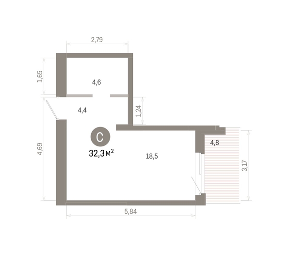 
  Продается студия 32.32 м², в ЖК Город на озере. Фото 1.