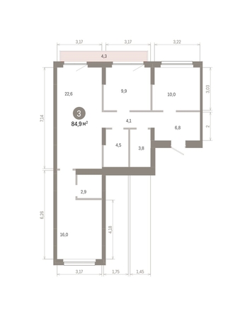 
  Продается 3-комн. квартира 84.9 м², в ЖК Лебедевский квартал, д 1. Фото 1.