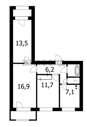 
  Продается 3-комн. квартира 60 м². Фото 2.