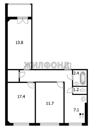 
  Продается 3-комн. квартира 61 м². Фото 12.