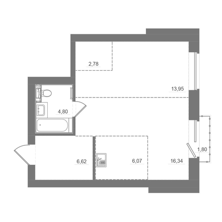 
  Продается студия 52.17 м², в ЖК Спектр, дом 10. Фото 2.