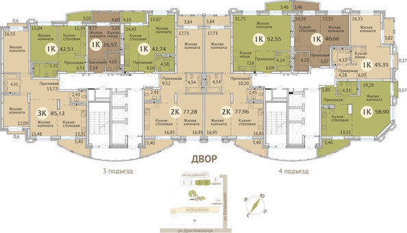 
  Продается 1-комн. квартира 45.9 м², в ЖК Заельцовский. Фото 21.