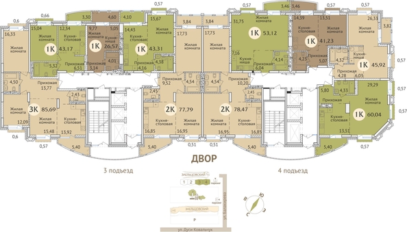
  Продается 1-комн. квартира 41.2 м², в ЖК Заельцовский. Фото 21.
