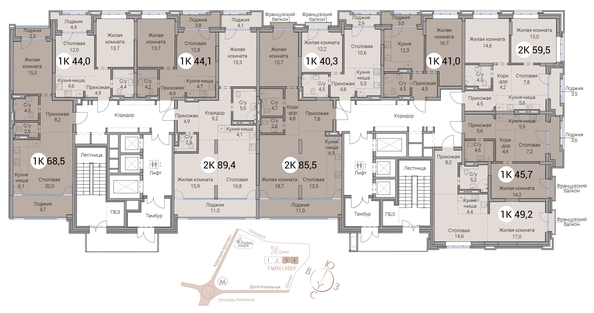 
  Продается 3-комн. квартира 89.4 м², в ЖК Тайм Сквер. Фото 19.
