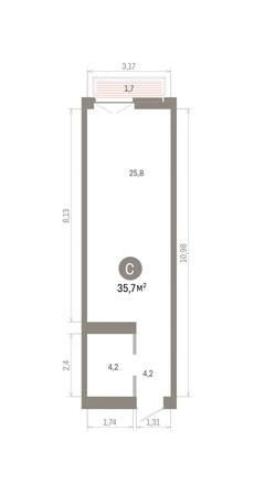 
  Продается студия 35.74 м², в ЖК Европейский берег, дом 45. Фото 1.