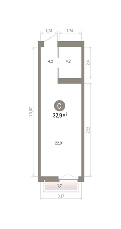 
  Продается студия 32.88 м², в ЖК Европейский берег, дом 45. Фото 1.