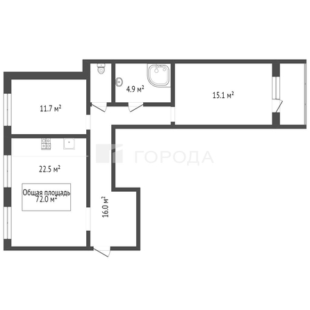 
  Продается 2-комн. квартира 72 м². Фото 25.