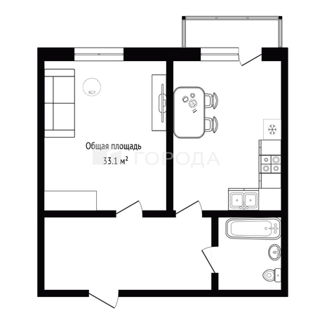 
  Продается 1-комн. квартира 33.1 м². Фото 22.