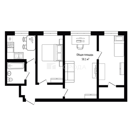
  Продается 3-комн. квартира 58.1 м². Фото 4.