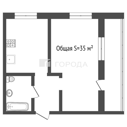 
  Продается 1-комн. квартира 35 м². Фото 9.