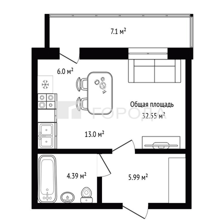 
  Продается студия 28.6 м², в ЖК Рубин. Фото 15.