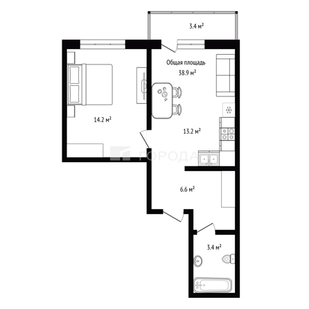 
  Продается 2-комн. квартира 38.9 м², в ЖК Ред Фокс, дом 1. Фото 34.