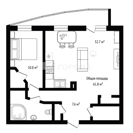 
  Продается 2-комн. квартира 61.8 м². Фото 13.