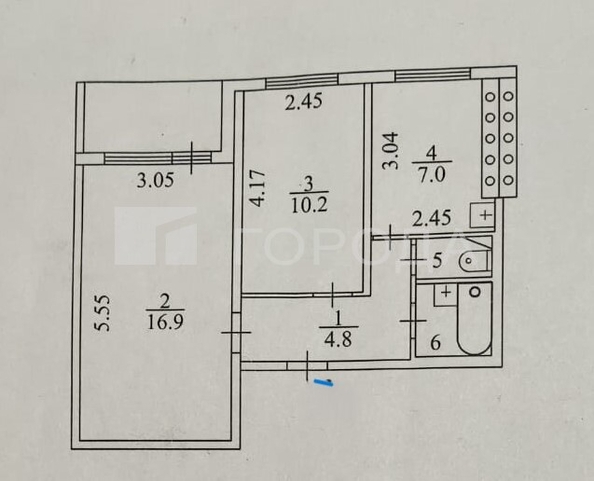 
  Продается 2-комн. квартира 43 м². Фото 22.